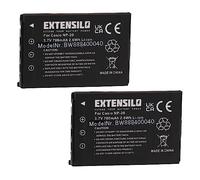 EXTENSILO 2X batería Compatible con Casio Exilim EX-Z8, EX-Z60, EX-Z77, EX-Z770, EX-Z65, EX-Z70, EX-Z75 cámara (700 mAh, 3,7 V, Li-Ion)