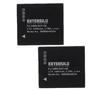 EXTENSILO 2X batería Compatible con Panasonic Lumix DMC-FX60K, DMC-FX60N, DMC-FX60P, DMC-FX60S, DMC-FX60V cámara (1000 mAh, 3,7 V, Li-Ion)