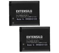 EXTENSILO 2X batería Compatible con Panasonic Lumix DMC-ZS30R, DMC-ZS35W, DMC-ZS35K, DMC-ZS30W, DMC-ZS30S cámara (1050 mAh, 3,7 V, Li-Ion)