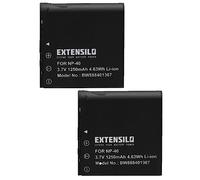 EXTENSILO 2X batería Compatible con Yashica City 200, 100 cámara (1250 mAh, 3,7 V, Li-Ion)