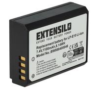 EXTENSILO Batería Compatible con Canon EOS 1100D, 2000D, 1200D, 4000D, 1300D, Kiss X70, Kiss X50, Kiss X80 cámara (1100 mAh, 7,4 V, Li-Ion)
