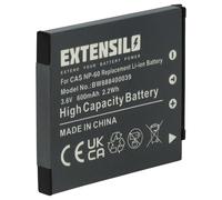 EXTENSILO Batería Compatible con Casio Exilim EX-Z21, EX-Z20, EX-Z22, EX-FS10, EX-S10, EX-Z25, EX-S12, EX-Z19 cámara (600 mAh, 3,7 V, Li-Ion)
