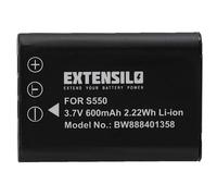 EXTENSILO Batería Compatible con Pentax Optio L50, M50, M60, S1, V20, W60, W80 (600 mAh, 3,7 V, Li-Ion)