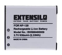 EXTENSILO Batería Recargable reemplaza Casio NP-120, NP-120DBA para cámara Digital, DSLR (630 mAh, 3,7 V, Li-Ion)