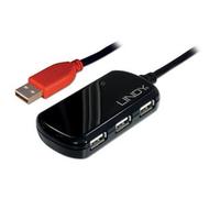 LINDY sistema de extensión profesional USB 2.0 12m Extension 4 Port Hub