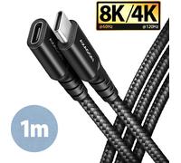 Extensión AXAGON BUCM32-CF10AB USB-C <-> USB-C 3.2 Gen 2, 1m, 20 Gbps, ALU, braid