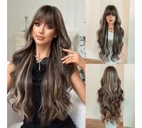 Extensión Cabello Rizado Largo 30in Sin Clips(brown highlights) | Diseño invisible, sin clips ni costuras, mezcla perfecta con cabello natural, look realista