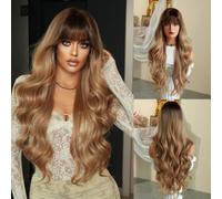 Extensión Cabello Rizado Largo 30in Sin Clips(pinkish gradient) | Diseño invisible, sin clips ni costuras, mezcla perfecta con cabello natural, look realista
