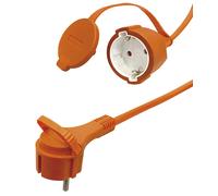 Extension cable for outdoor with cee 7/7 flat plug the flat plug is on