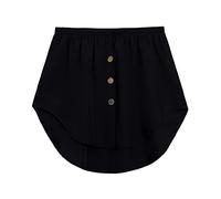 Extensión camisa de mujer falsa camisa parte inferior mini falda bajo cintura elástica camisa Extender moda media longitud mini Shirt Skirt camiseta ajustable falda, Negro , 5XL