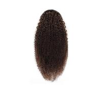 Extensión cola caballo Extensión de cola caballo afro rizada cabello humano castaño claro con cordón ajustable 18 pulgadas Uso diario