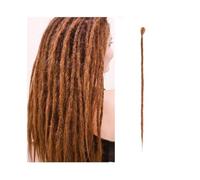 Extensión cola caballo Extensiones de rastas hechas a mano 20 pulgadas, 5 hebras, cerraduras sintéticas, trenzas ganchillo, cabello 1,0 cm, trenzado pelo falso, trenza Reggae Uso diario(Orange brown)