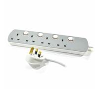 Extensión De 2m 4 Gang Mains 4 Way UK Power Sockets Con Interruptor