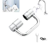 Extensión de aireador de grifo giratorio de 1440°, accesorio de rociador de grifos de fregadero de cocina y baño con 2 modos de control en todo ángulo, extensor de aireador giratorio multifunción