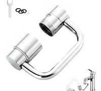 Extensión de aireador de grifo giratorio de 1440°, pulverizador giratorio universal ajustable para fregadero de cocina y baño, 2 modos de pulverización, diseño fácil de instalar sin fugas (1 unidad)