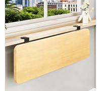 Extensión de alféizar de ventana plegable con abrazadera, mesa extensible de escritorio de computadora sin taladro, tablero de encimera de repisa de ventana, estante desmontable para plantas (50 x 20