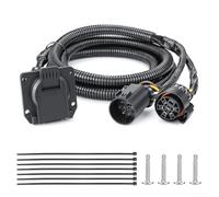 Extensión de arnés de cableado de remolque de 7 vías de 7 pines para Nissan de 7.5 pies, compatible con 56070 20110 41157 HC3Z 15A416 A Plug-and-Play, cubierta de resorte resistente OEM Connectio