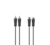 Extensión de audio, 2 enchufes RCA machos - 2 enchufes RCA hembra., 5,0 m