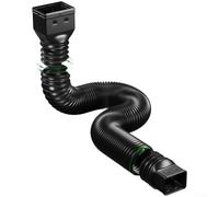 Extensión de bajante de plástico con arquitectura S-Bend y alcance ajustable para apoyar la desviación eficaz del agua (negro)
