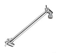 Extensión de brazo de ducha de latón de 11 pulgadas con pivote ajustable y diseño antifugas para una instalación flexible del cabezal de ducha (plateado)