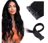 Extensión de cabello 6D Cabello humano real 10 Paquete Primera Generación Invisible Sin Costura 6D Cabello Sin Rastro Extensión 10 Fila,Negro,22inch