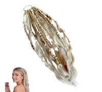 Extensión De Cabello Boho Dreadlock, Accesorio Elástico De Un Minuto, Material Sintético Suave Y Elástico, Coletas Naturales Trenzadas A Mano For Uso Diario Y Festivo(Gold)