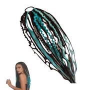 Extensión De Cabello Boho Dreadlock, Accesorio Elástico De Un Minuto, Material Sintético Suave Y Elástico, Coletas Naturales Trenzadas A Mano For Uso Diario Y Festivo(Blue)