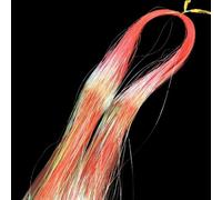 Extensión de cabello con brillo de colores, kit de 90 cm con purpurina brillante, accesorios for trenzas con destellos for mujer (1 pieza, rojo)(Fluorescent Orange)