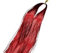 Extensión de cabello con brillo de colores, kit de 90 cm con purpurina brillante, accesorios for trenzas con destellos for mujer (1 pieza, rojo)(Red)