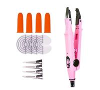 Extensión De Cabello, Herramientas Unión Queratina Y Hierro, Conector Profesional Fusión Temperatura Calor Constante Ahorro Tiempo Eficiente(Pink kit)