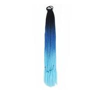 Extensión de cabello sintético trenzado de color para cola de caballo, trenzas de color arcoíris, cola de caballo con banda elástica, coleta para niña, Q37, C9, 24 pulgadas