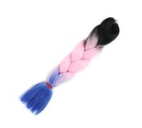 Extensión de cabello trenzado sintético de 24 pulgadas, color rosa, rubio, verde, dos tonos, largo, ombré, brillante(M46)