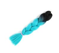 Extensión de cabello trenzado sintético for mujer, trenzas gigantes, color rosa, rubio, verde, dos tonos, largo, ombré, brillante(M14)