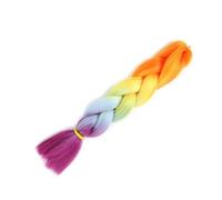 Extensión de cabello trenzado sintético for mujer, trenzas gigantes, color rosa, rubio, verde, dos tonos, largo, ombré, brillante(M68)