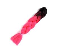 Extensión de cabello trenzado sintético for mujer, trenzas gigantes, color rosa, rubio, verde, dos tonos, largo, ombré, brillante(M2)