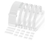 Extensión de cable de fuente de alimentación, cable de fuente de alimentación con funda de nailon de fácil gestión, 1 x 24 pines ATX / 2 x 8 (4+4) pines EPS / 2 x 8 (6+2) GPU chapado en oro, carcasa