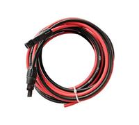 Extensión de cable fotovoltaico, Cable de cobre for energía solar fotovoltaica, conector macho y hembra, extensión, rojo y negro, 2,5-6 mm², paquete de 2(5M-10 AWG-6MM2)