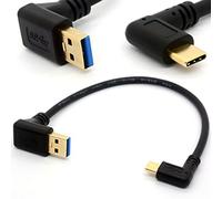 Extensión de cable USB en ángulo enchapado en oro C 90 grados tipo C a USB 3.0 Convertidor en ángulo recto macho Sincronización de datos Cable de carga USB-C (TypeC 90°-USB3.0 Down)