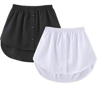 Extensión de camisa para mujer, 2 piezas, extensión de camisa, enagua Sweep Top Mini Skirt Lower Set Casual Dobladillo, b, XL