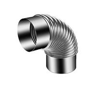 Extensión de chimenea con codo para estufa, Codo de chimenea acero inoxidable 90 grados, color plata, diámetro 12-20 cm(18cm)