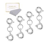 Extensión de cierre de doble resorte de plata de ley 925 Conector de doble garra Cierres de extensión de pulsera de plata para la fabricación de joyas (4 piezas)