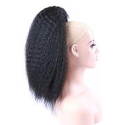 Extensión de Cola Caballo Peluca Afro de pelo alto Puff sintético falso cordón cola de caballo extensión de cabello elástico for mujeres rizado cola de caballo sintético Coleta Postiza Pelo(Negro,28in