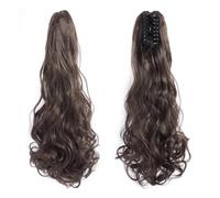 Extensión de cola caballo sintética for mujer, Clip en garra, pelo asiático 22 ", peluca ondulada, falso rizado, piezas cabello rubio for uso diario(ZJMWC-6_24INCHES)