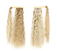 Extensión de Cola de Caballo 22 pulgadas Wrap On Clip Extensiones de cabello Cola de caballo Sintético Maíz Ondulado Cola de caballo larga for mujer Postizo Extensiones de pelo(Color:18H613)