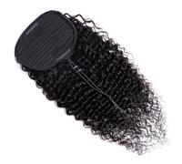 Extensión de Cola de Caballo 8-28 pulgadas cola de caballo Color negro Natural onda profunda cordón cola de caballo extensiones de cabello 100g 100% cabello humano Remy brasileño # 1B Extensiones de p