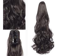 Extensión de Cola de Caballo Clip de garra sintética de 24 pulgadas en extensión de cabello de cola de caballo recta extensión de cabello de cola de caballo for mujeres cola de caballo Extensiones de