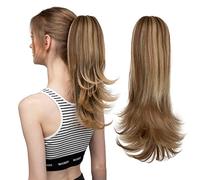 Extensión de Cola de Caballo Clip de garra sintética en extensiones de cabello de cola de caballo Postizo 14quot;Pelo Rubio Falso Ondulado Falso Coleta Con Banda Elástica Cola De Caballo Extensiones d