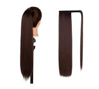 Extensión de Cola de Caballo Cola de caballo sintética larga y recta Envoltura alrededor del clip en extensiones de cabello de cola de caballo 22 pulgadas Peluca de cola de caballo recta sintética sua
