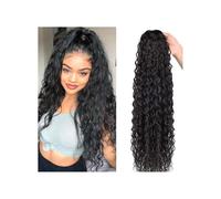 Extensión de cola de caballo, Coleta de cabello humano con cordón ajustable, de 25 a 66 cm de largo, con ondas profundas, extensiones de cabello rizado de color natural for mujeres. Cabello postizo(20