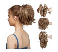 Extensión de Cola de Caballo Coleta falsa de pelo rubio falso for mujer, pinza de garra sintética en extensiones de cabello de cola de caballo, moño de pelo Diy Extensiones de pelo(12H24)